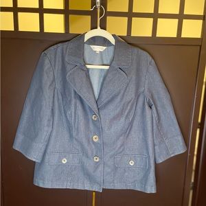 Dark Denim Blue Cropped Blazer